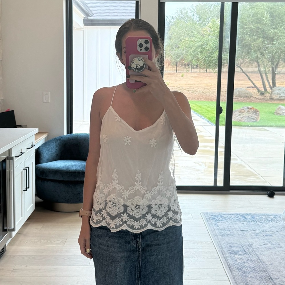 Overlay spaghetti strap